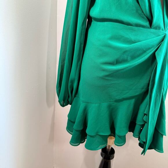 Michael Costello x Revolve Sunny Emerald One Shoulder Cut Out Mini Dress Large - Picture 6 of 13